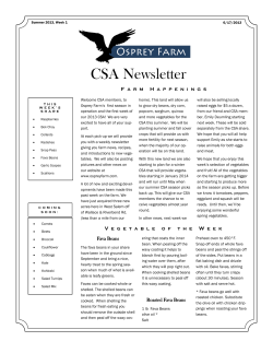 CSA Newsletter