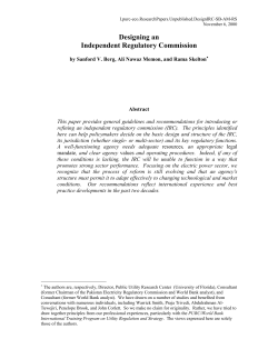 Designing an Independent Regulatory Commission