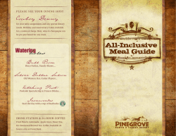 Meal Guide - Pinegrove Dude Ranch