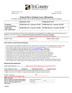 Federal Direct Student Loan Affirmation