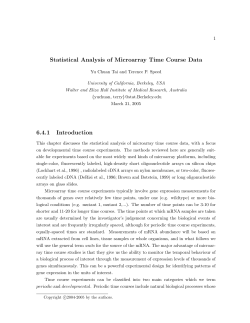 Statistical Analysis of Microarray Time Course Data 6.4.1 Introduction