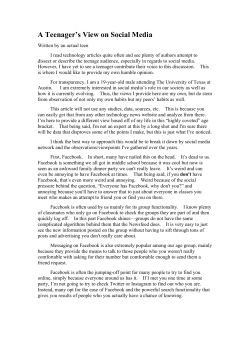 A Teenager`s View on Social Media