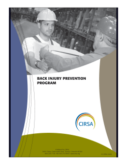 BACK INJURY PREVENTION PROGRAM