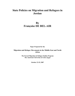 State Policies on Migration and Refugees in Jordan
