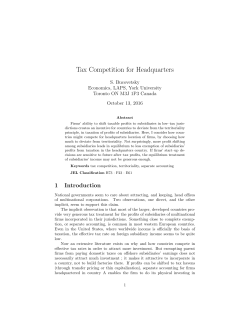 Tax Competition for Headquarters