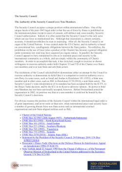 The Security Council The Authority of the Security Council over Non