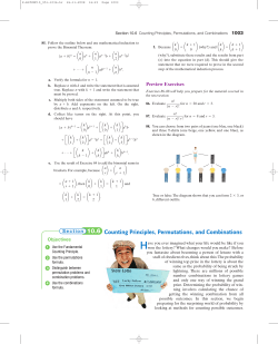 10.6 Counting Principles, Permutations, and Combinations