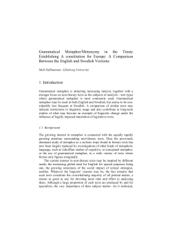 Grammatical Metaphor/Metonymy in the Treaty