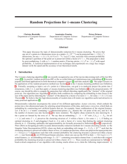 Random Projections for k-means Clustering