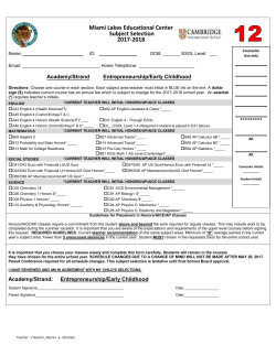 Subject Selection Form &ndash; 12th Grade