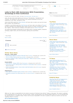 Laika to Mark 10th Anniversary With