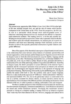 The present essay approaches Billy Wilder`s Some Like