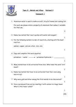 N4 Metals Topic 9
