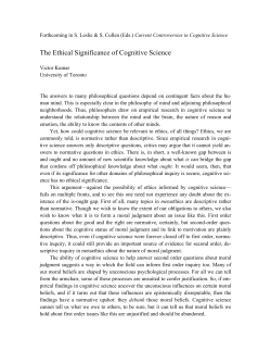 The Ethical Significance of Cognitive Science