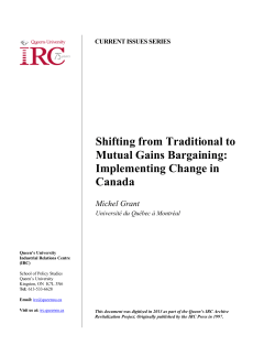 Shifting from Traditional to Mutual Gains Bargaining