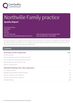 Northville Family Practice Scheduled Report