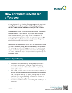 How a traumatic event can affect you
