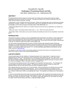 Challenges in Processing Clinical Lab Data