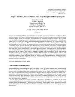Joaqu&iacute;n Sorolla`s, Vision of Spain, As a Map of Regional Identity in