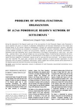 problems of spatial-functional organization of južno