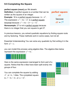 95 Completing the Square