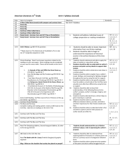 American Literature-11th Grade Unit 4 Syllabus (revised)