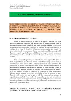 SUJETO DEL DERECHO Y DERECHO DE FAMILIA SUJETO DEL