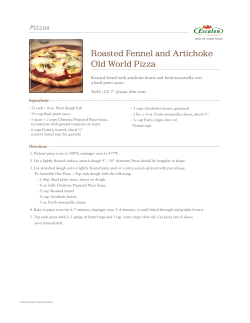 Roasted Fennel and Artichoke Old World Pizza