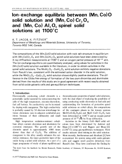 Ion-exchange equilibria between (Mn, Co)O solid solution and (Mn
