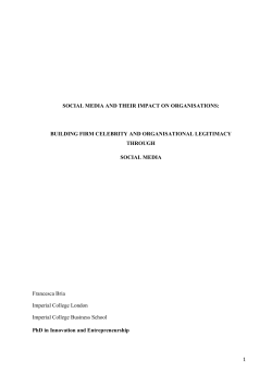1 SOCIAL MEDIA AND THEIR IMPACT ON ORGANISATIONS