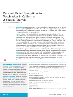 Personal Belief Exemptions to Vaccination in California