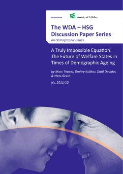 The Future of Welfare States in Times of Demographic Ageing