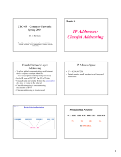IP Addresses: Classful Addressing