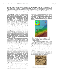 AEOLIAN TRANSPORT OF COARSE SEDIMENT IN THE MODERN