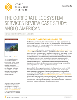 the corporate ecosystem services review case study: anglo american