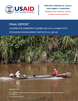 climate adaptation. - Stockholm Environment Institute