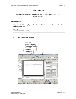 PowerPoint XP - University of Arizona Libraries