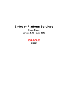 Endeca&reg; Platform Services: Forge Guide