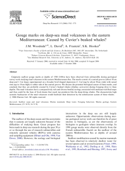 Gouge marks on deep-sea mud volcanoes in the eastern