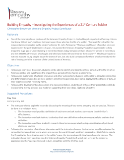 Building Empathy – Investigating the Experiences of a 21st Century
