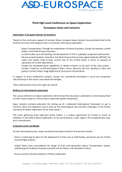 Third High Level Conference on Space Exploration