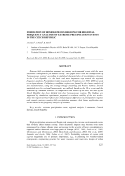 formation of homogeneous regions for regional frequency analysis