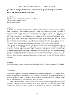 Questioni pregiudiziali: una prospettiva epistemologica