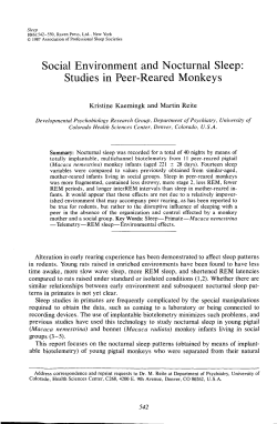 Social Environment and Nocturnal Sleep: Studies in Peer