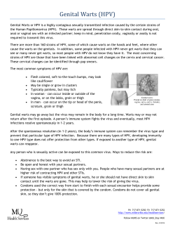 Genital Warts (HPV) - Millersville University