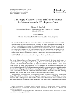 The Supply of Amicus Curiae Briefs in the Market for Information at