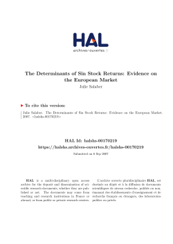 The Determinants of Sin Stock Returns: Evidence on the - Hal-SHS
