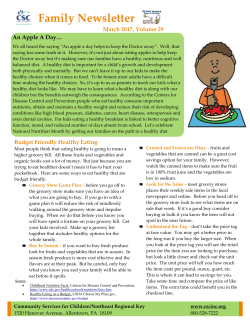 Family Newsletter - March 2017 - Community Service for Children