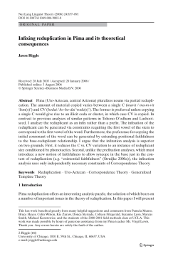 Infixing reduplication in Pima and its theoretical