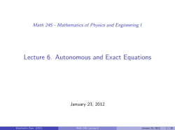 Math 245 - Mathematics of Physics and Engineering I
